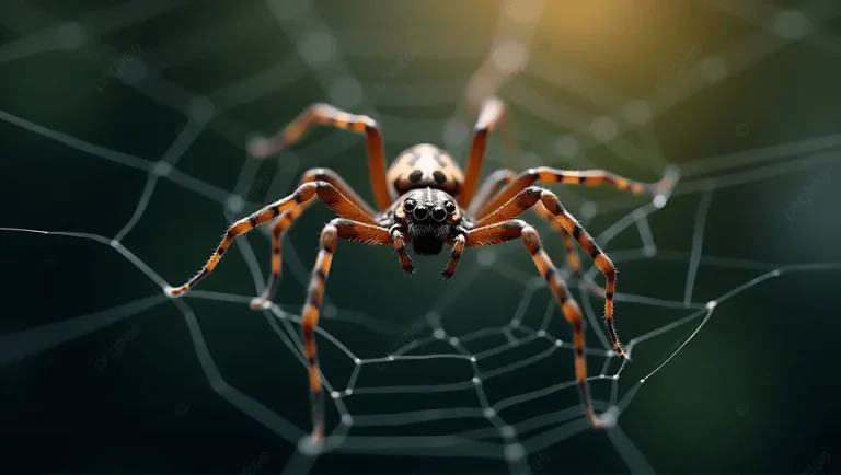 pngtree-a-close-up-of-spider-resting-in-its-intricate-web-showcasing-image_17450066